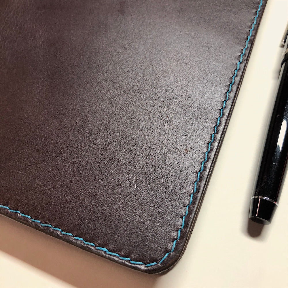 Leather Notebook Cover, Journal Cover - A5 - with 3 Pockets