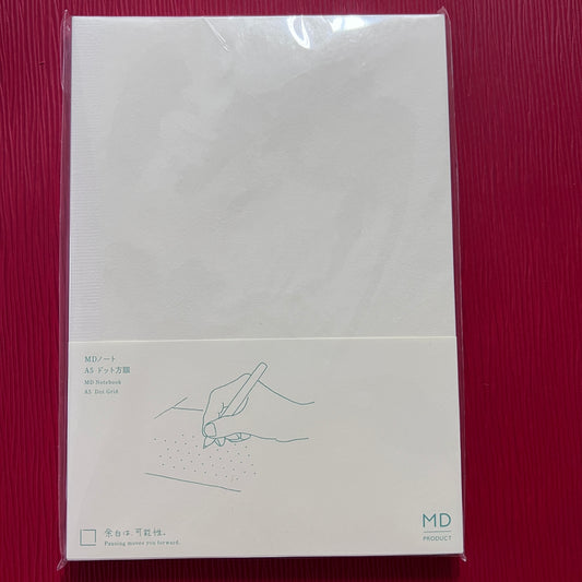 Midori MD Notebook A5 – Soft Cover, 176 –  Dotted Grid (Dot-Grid) Cream/Ivory