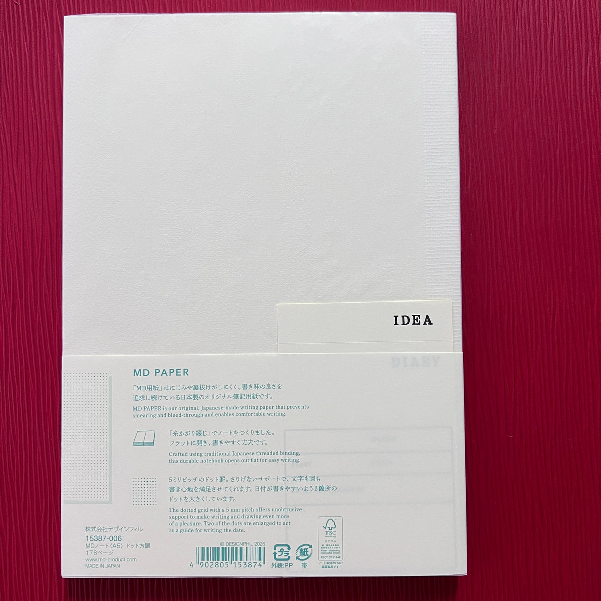 Midori MD Notebook A5 – Soft Cover, 176 –  Dotted Grid (Dot-Grid) Cream/Ivory