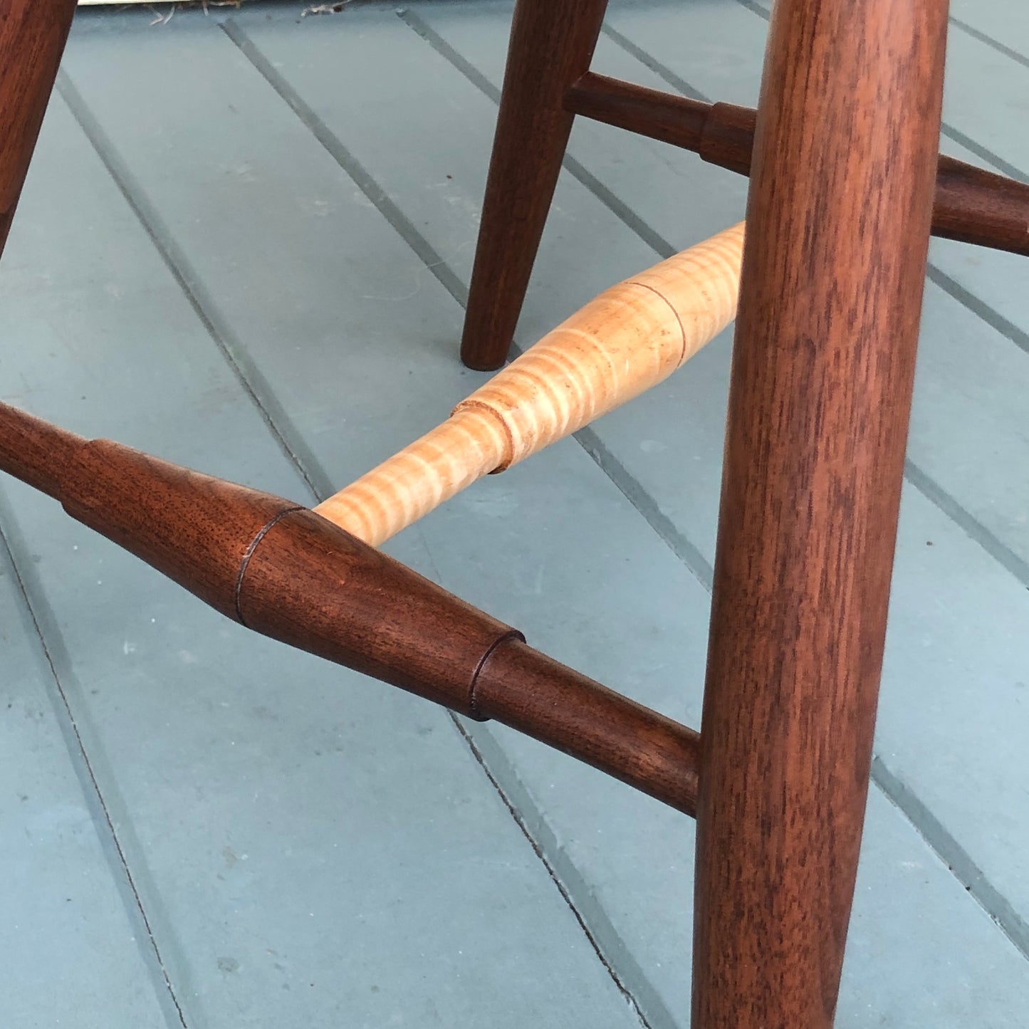 Natural Tiger Maple Guitar Stool with Black Walnut Legs - Oval seat, height 18" - one is  ready to ship