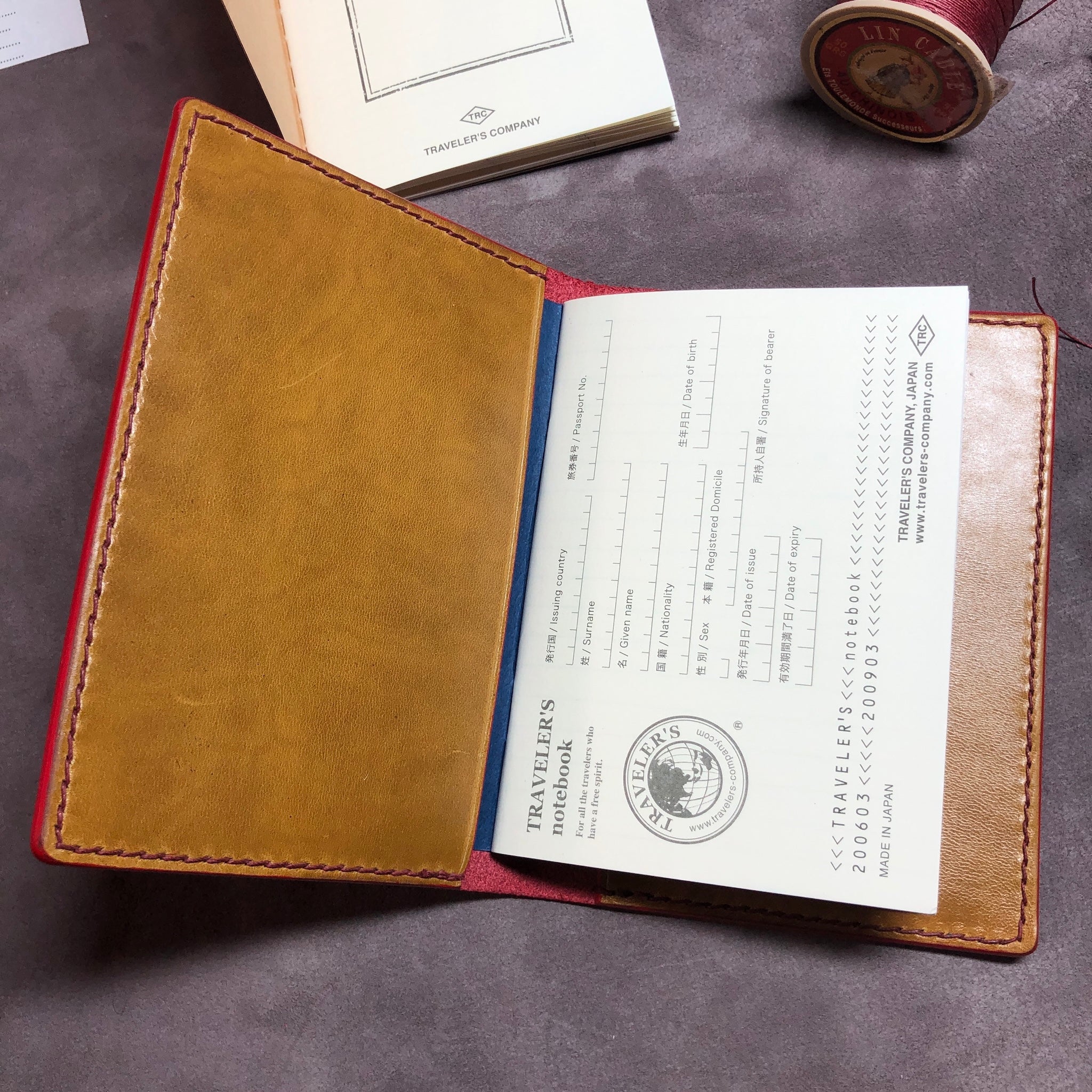 Passport size Traveler's Notebook Leather Cover - Travelers