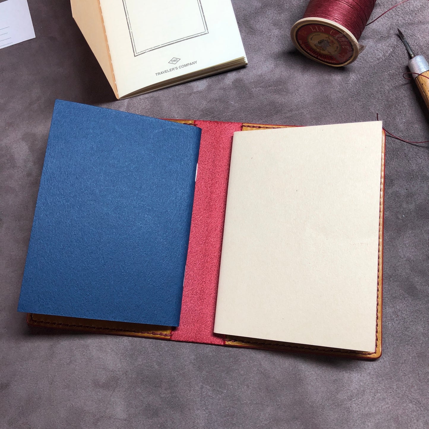 Passport size Traveler's Notebook EPI Leather Cover - Refillable Journal