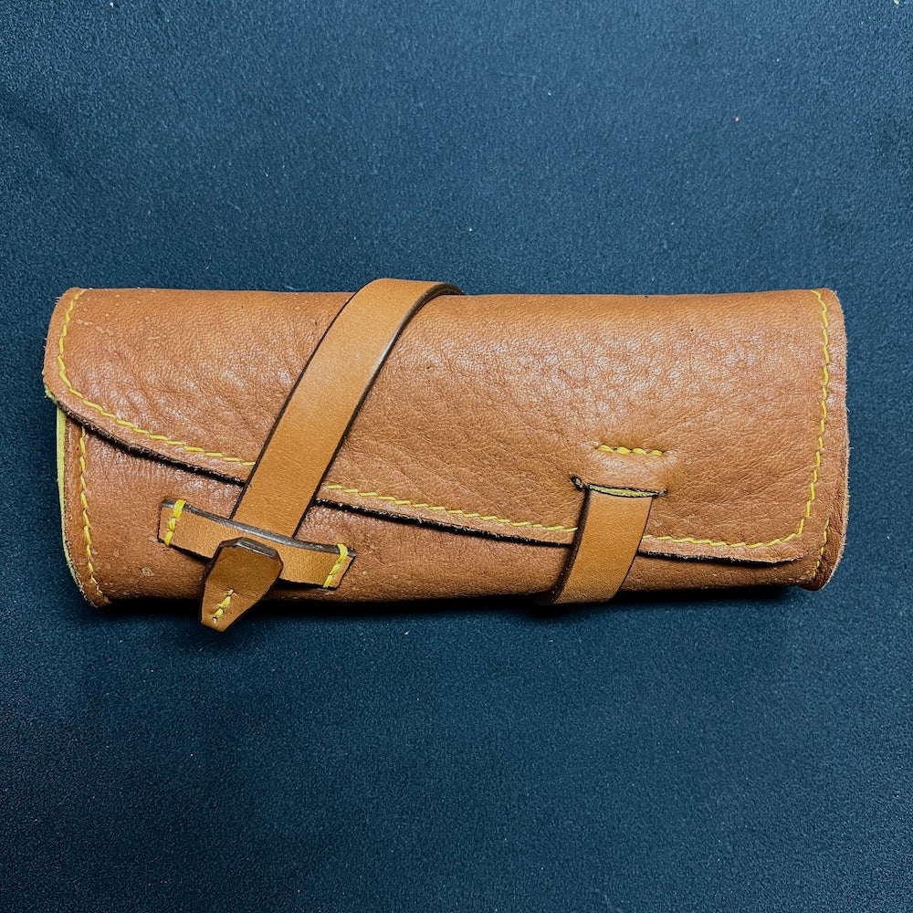 Elk Leather with Deerskin Lining, Pen Roll for 4 or 6 pens