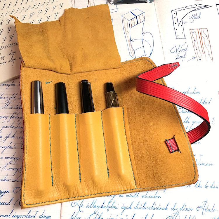 EPI Leather Pen Rolls, leather wraps, Fountain Pen Cases for 4