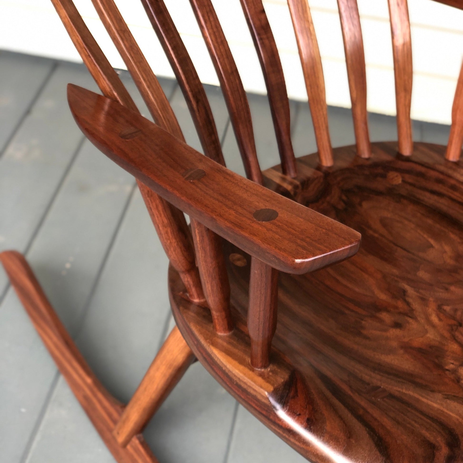 Black walnut rocking chair. 