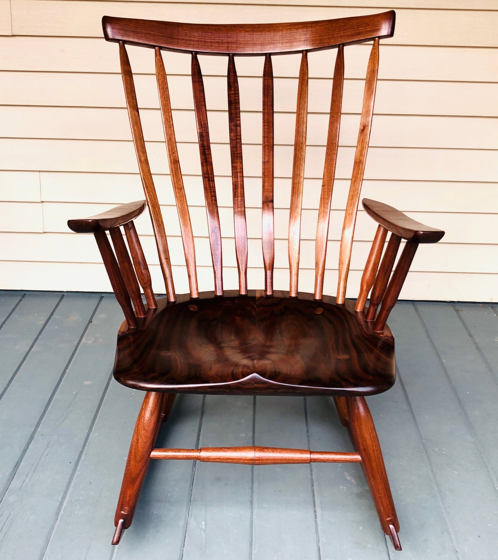 Black walnut rocking chair. 