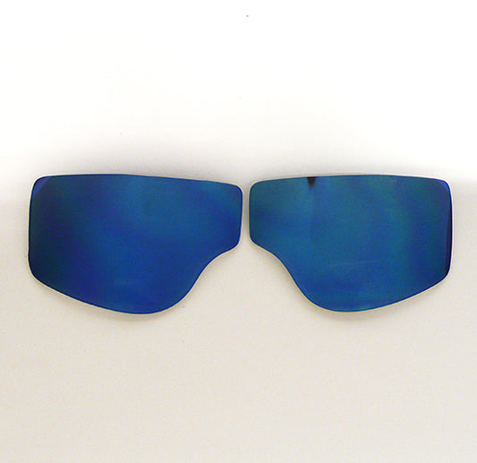 Dark amber based lenses with blue mirror finish for sunny, bright days. Aviator Goggles replacement lenses. T2 goggles, T3 goggles.