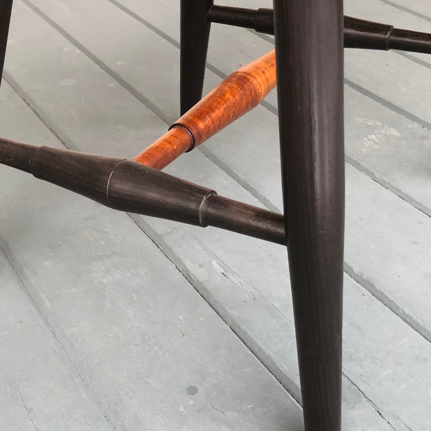 Tiger Maple Guitar Stool with Black Legs - Oval seat, height 18" - one is  ready to ship